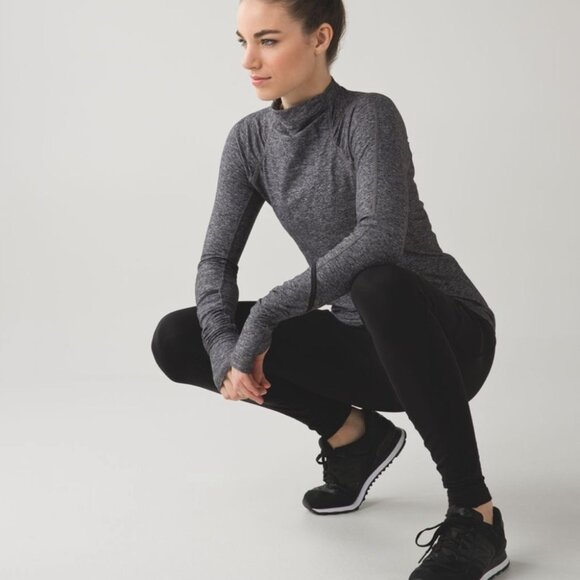 Lululemon Warm It Up Long Sleeve Training Running TopHeathered Black - Picture 2 of 14